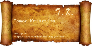 Tomor Krisztina névjegykártya
